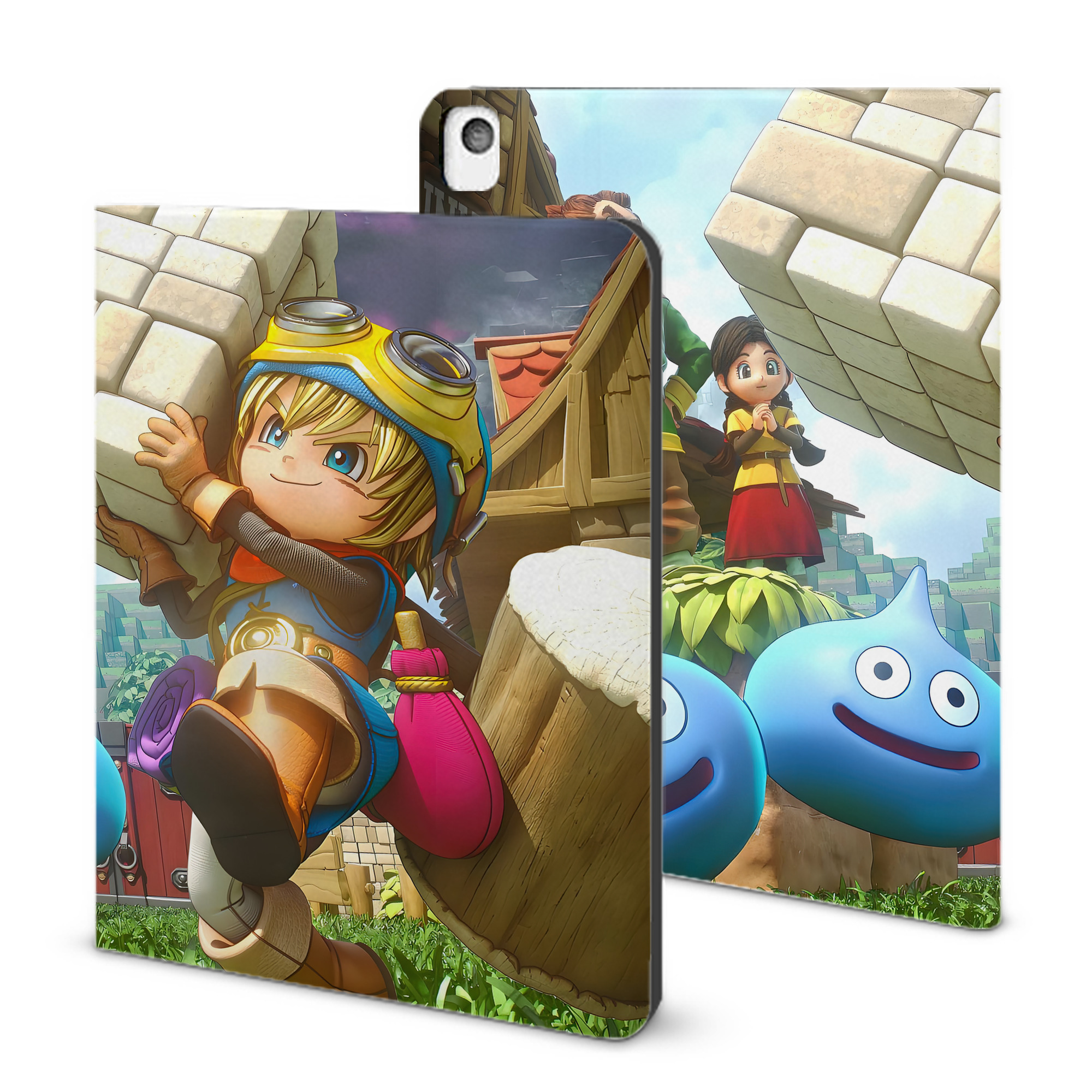 （画像用） ドラゴンクエスト Doragon Kuesuto Dragon Quest IPadケース ペンホルダー付き ブックスタイルデザイン